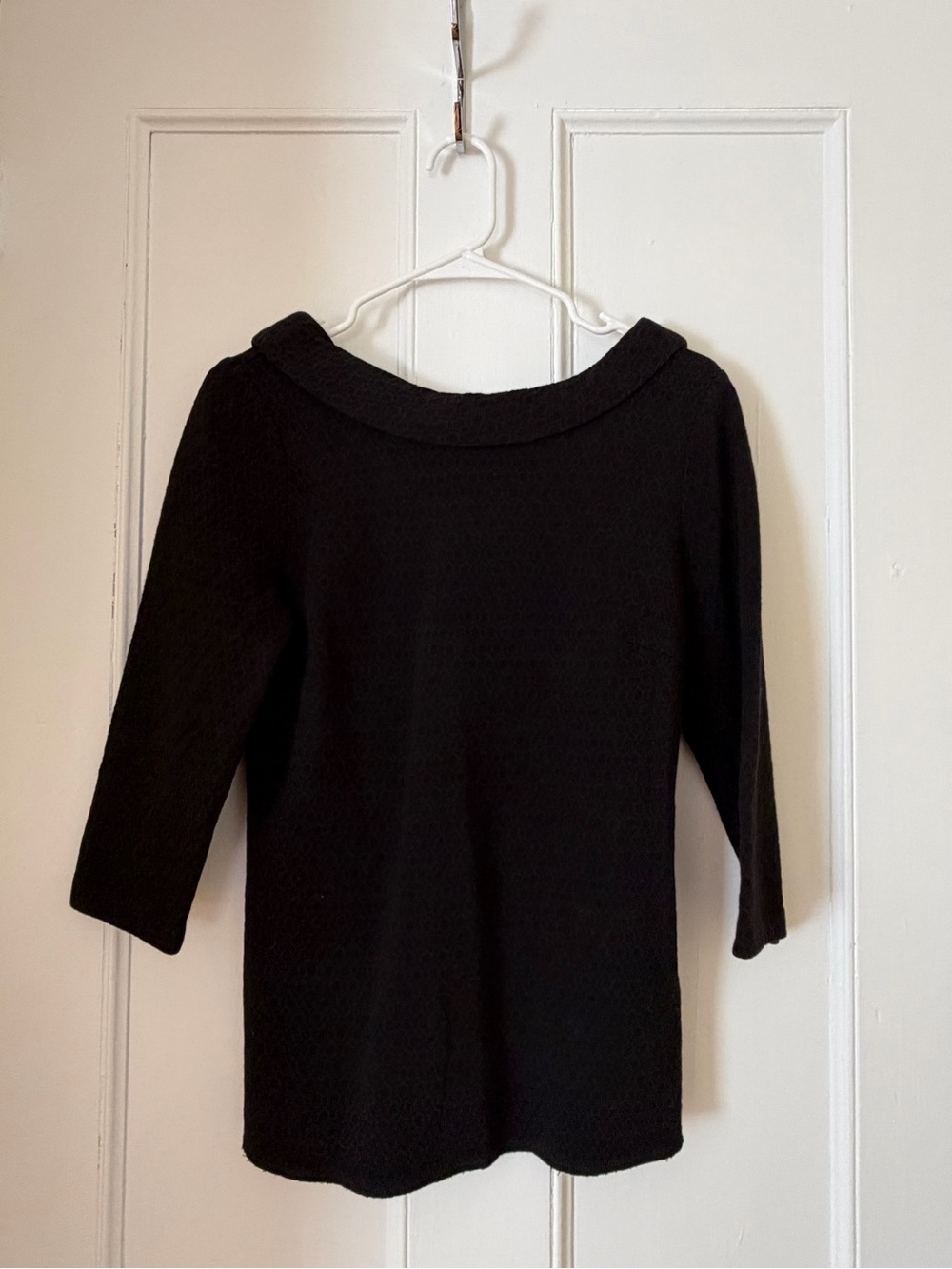 Boden Black Top  with Collared V Back